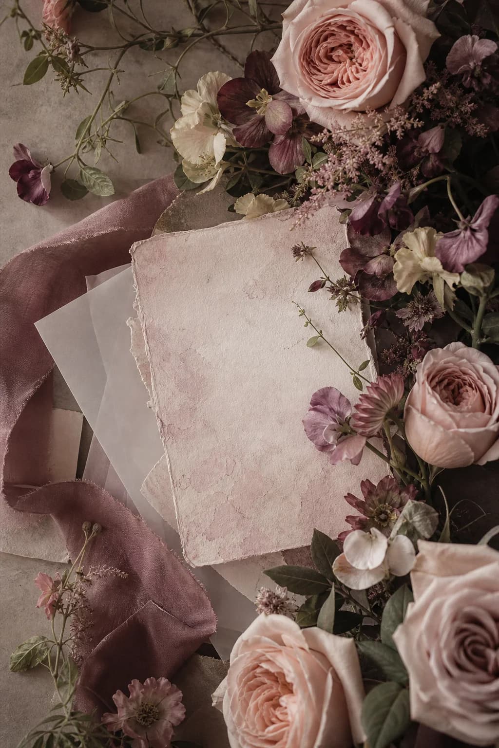 Floral Romantic wedding invitation mood